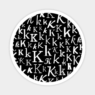 K - Typography (White) Magnet